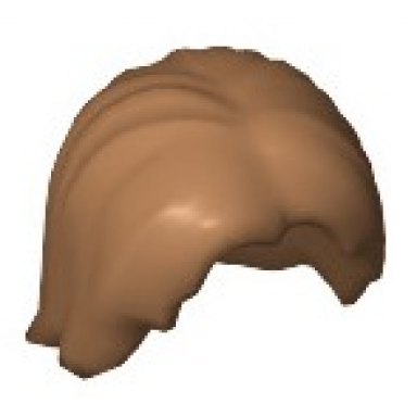 medium nougat minifigure hair mid-length tousled with center part