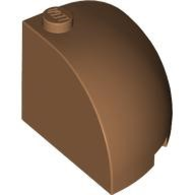 medium nougat brick round corner 3 x 3 x 2 dome top