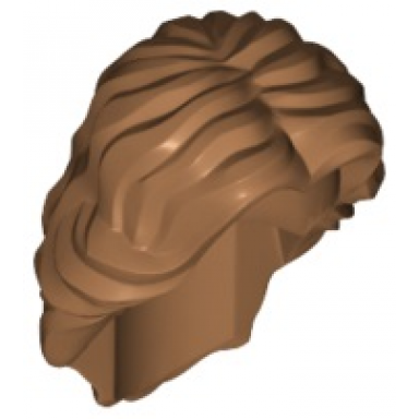 medium nougat minifigure hair female mid-length wavy with center part