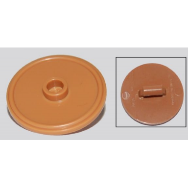 medium nougat minifigure shield circular rimmed face with stud