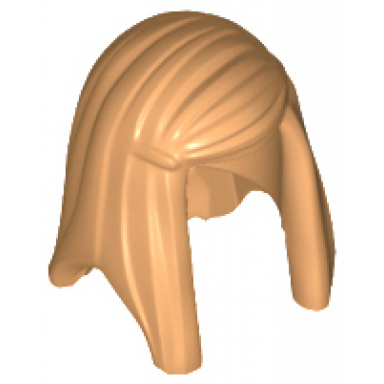 medium nougat minifigure hair female long straight with left side part