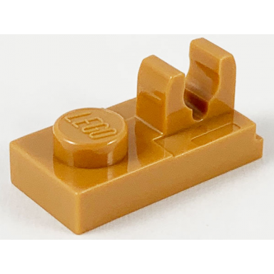 medium nougat plate modified 1 x 2 with clip with center cut on top