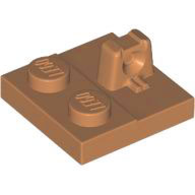 medium nougat hinge plate 2 x 2 locking with 1 finger on top