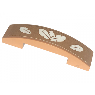 medium nougat slope curved 4 x 1 x 2 3 double with white feathers pattern sticker - set 40481