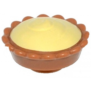 medium nougat pie with bright light yellow cream filling pattern