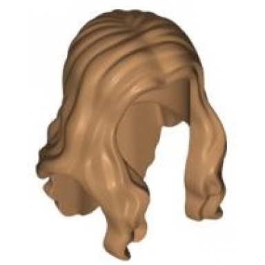 medium nougat minifigure hair long wavy with center part