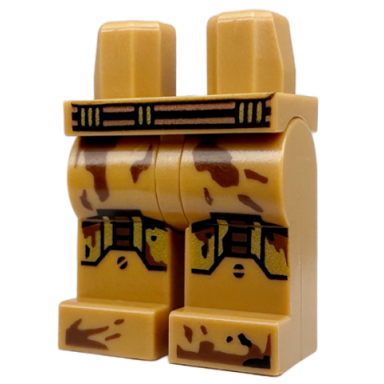 medium nougat hips and legs with black and gold belt and knee armor and reddish brown splotches pattern