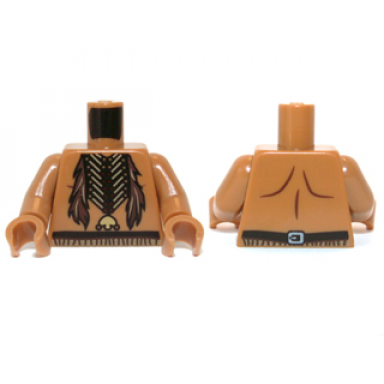 medium nougat torso bare chest with beaded necklace and feathers pattern medium nougat arms medium nougat hands