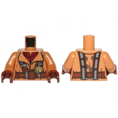 medium nougat torso sw naboo fighter jacket dark red shirt reddish brown belt dark bluish gray harness pattern medium nougat arms reddish brown hands
