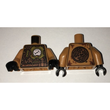 medium nougat torso gold and copper clockwork robot front and back pattern medium nougat arms black hands