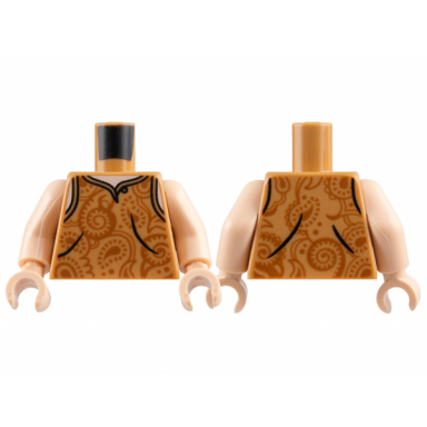 medium nougat torso paisley tank top with button and dark orange shapes light nougat neck and shoulders pattern light nougat arms light nougat hands