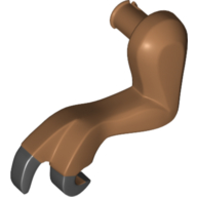 medium nougat dinosaur leg small front tyrannosaurus rex with black claws pattern - left