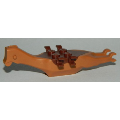 medium nougat dinosaur body pteranodon 4 studs 6 clips with fixed reddish brown top