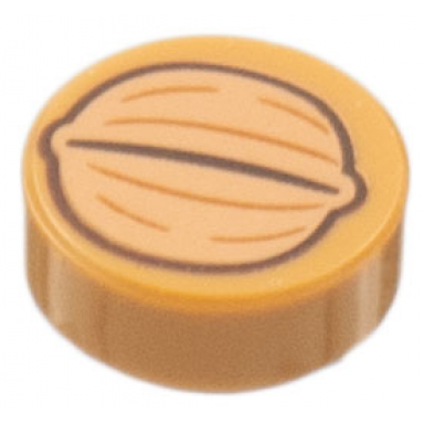 medium nougat tile round 1 x 1 with nougat walnut pattern