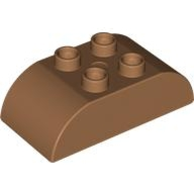 medium nougat duplo brick 2 x 4 slope curved double
