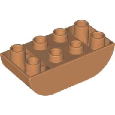 medium nougat duplo brick 2 x 4 slope curved inverted double