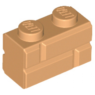 medium nougat brick modified 1 x 2 with masonry profile