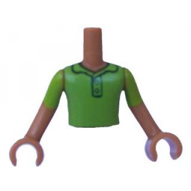 medium nougat torso mini doll boy lime polo shirt pattern medium nougat arms with hands with lime short sleeves
