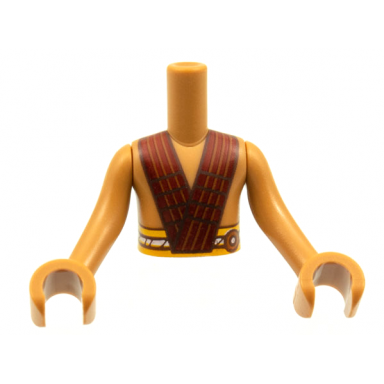 torso mini doll boy wide dark red v suspenders bright light orange belt pattern medium nougat arms with hands