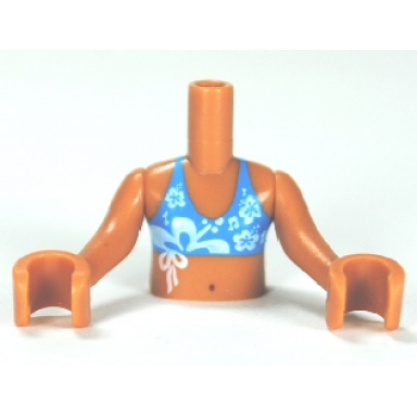 medium nougat torso mini doll girl dark azure bikini top pattern medium nougat arms with hands