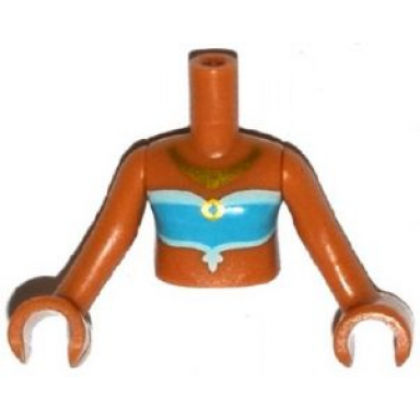 medium nougat torso mini doll girl medium azure and light aqua tube top with gold necklace pattern medium nougat arms with hands