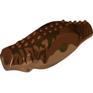 medium nougat dinosaur body indominus rex carnotaurus allosaurus with reddish brown top with dark brown stripes pattern
