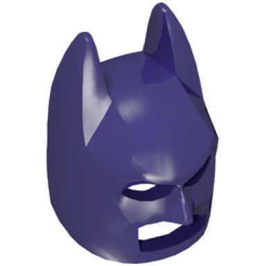 dark purple minifigure headgear mask batman cowl angular ears pronounced brow