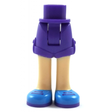 dark purple mini doll hips and shorts with light nougat legs and dark azure shoes with dark purple soles and laces pattern - thick hinge