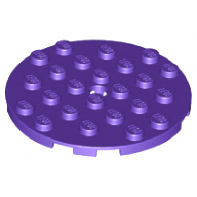 dark purple plate round 6 x 6 with hole