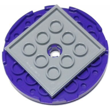 dark purple turntable 6 x 6 x 2 3 with light bluish gray square base free-spinning 11213 61485