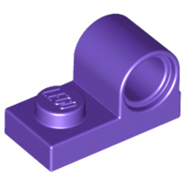 dark purple plate modified 1 x 2 with pin hole on top