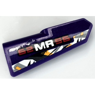 dark purple technic panel fairing 21 very small smooth side b with red and white 62mr56 and geometric stripe pattern sticker - set 42069