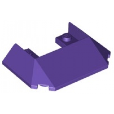 dark purple wedge 6 x 4 cutout train roof with 5 large bottom tubes