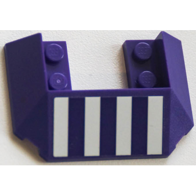 wedge 6 x 4 cutout train roof with 5 large bottom tubes with 4 white stripes pattern sticker - set 41167