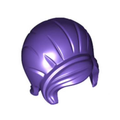 dark purple minifigure hair female beehive style with sideways fringe