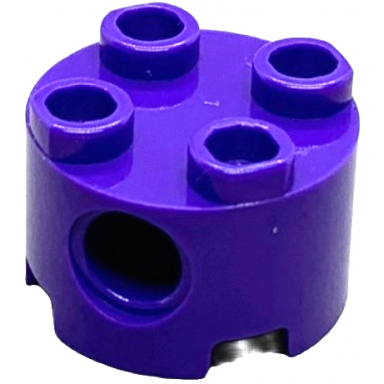 dark purple brick round 2 x 2 with pin holes