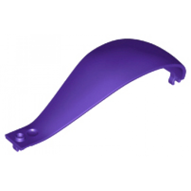 dark purple panel 4 x 4 x 11 curved tapered with clip at each end