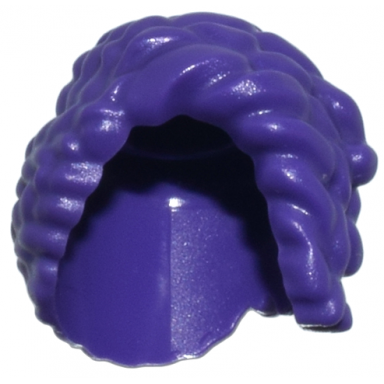 dark purple minifigure hair female coiled and braided swept over left side