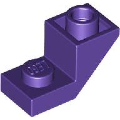 dark purple slope inverted 45 2 x 1 with 2 3 cutout
