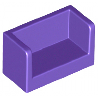 dark purple panel 1 x 2 x 1 with rounded corners and 2 sides