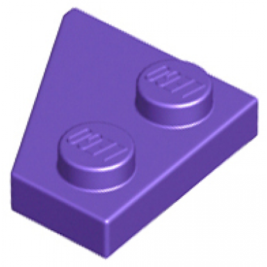 dark purple wedge plate 2 x 2 right