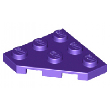 dark purple wedge plate 3 x 3 cut corner