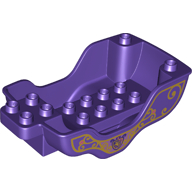 dark purple duplo horse carriage base with disney princess sofia pattern