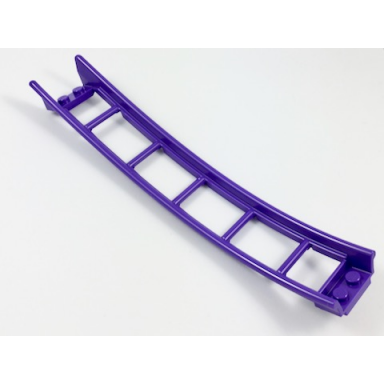 dark purple train track roller coaster ramp large lower part 6 bricks elevation