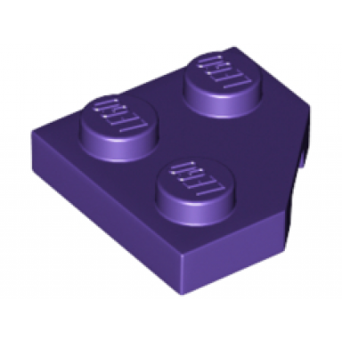dark purple wedge plate 2 x 2 cut corner