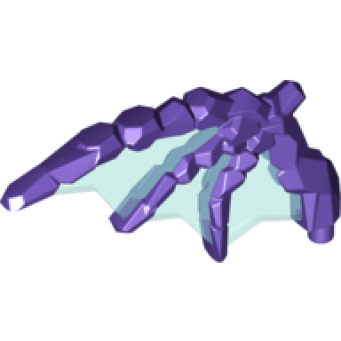 dark purple minifigure wing rocky with molded trans-light blue membranes pattern