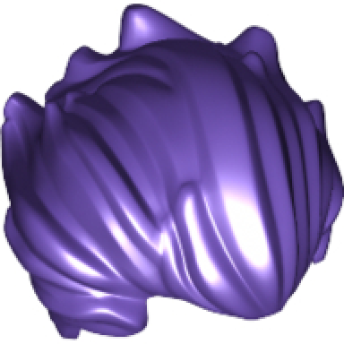 dark purple minifigure hair bushy swept back