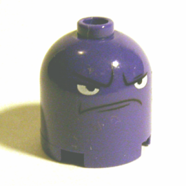 brick round 2 x 2 x 1 2 3 dome top with frown face and angry eyes pattern