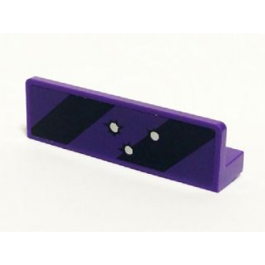 dark purple panel 1 x 4 x 1 with black and dark purple danger stripes 3 bullet holes pattern sticker - set 6864