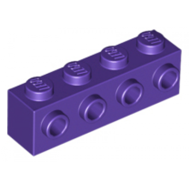 dark purple brick modified 1 x 4 with studs on side